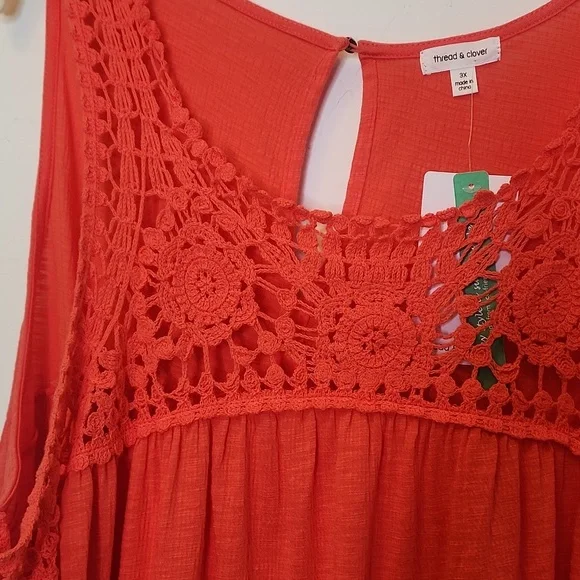 3X NWT Tread & Clover coral Sleavless top. E61 - Picture 3 of 8
